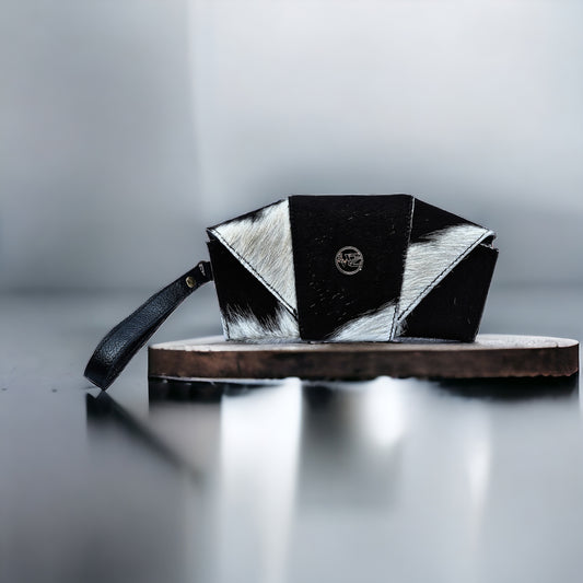 BLACK AND WHITE CLUTCH "HANDCRAFTED"