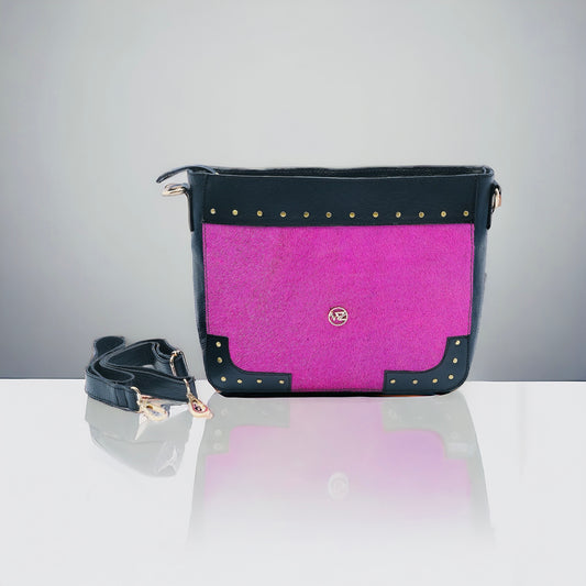 FUCHSIA PINK HAIRON LEATHER BAG "HANDCRAFTED"